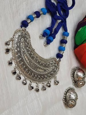 Rajwada Oxidized Necklace Set