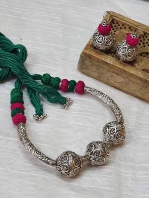 Dhovana Oxidized Necklace Set