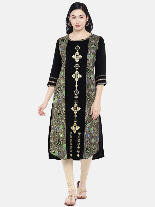 Black rayon kurti