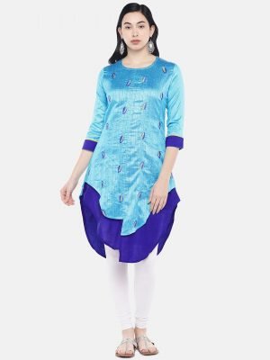 Sky Blue Asymmetrical Kurti