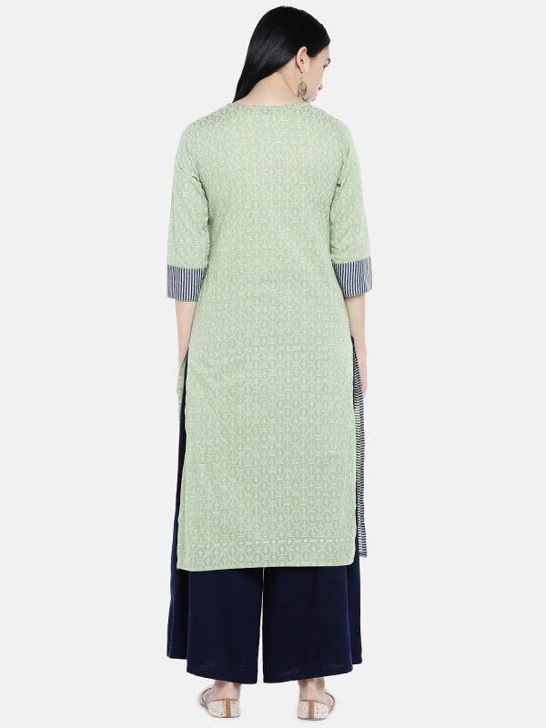 Olive green printed kurti