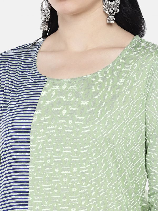 Olive green printed kurti