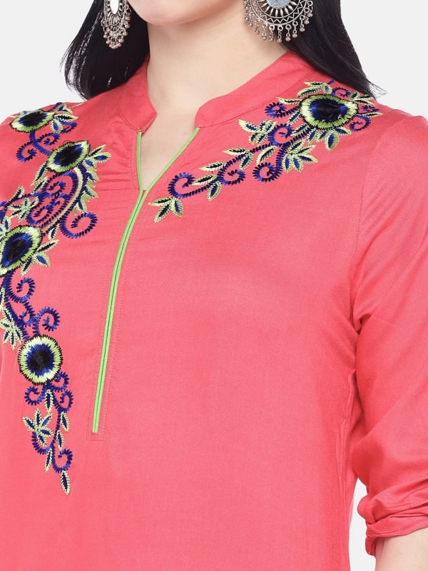 Peach rayon kurti