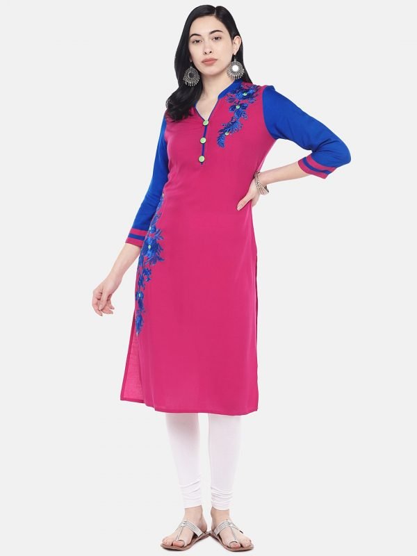 Pink rayon kurti