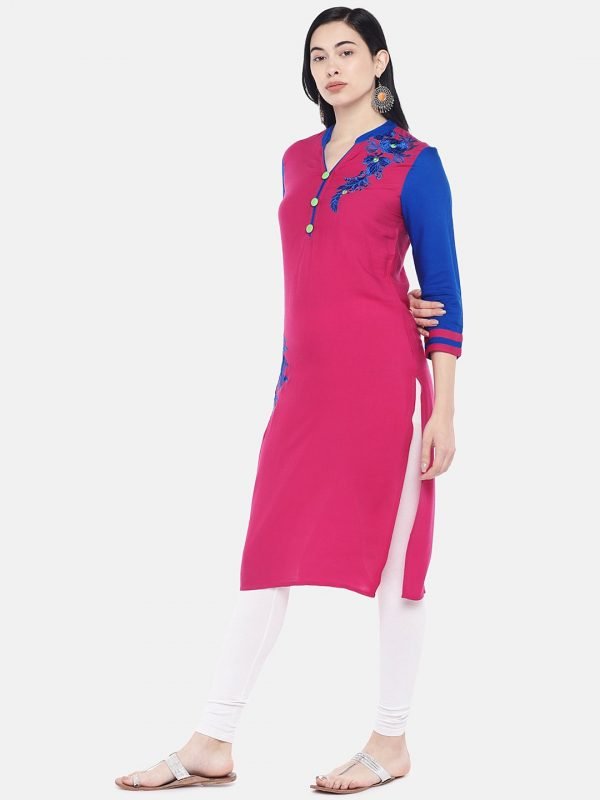 Pink rayon kurti