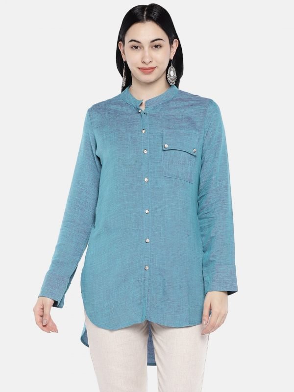 Blue rayon tunic