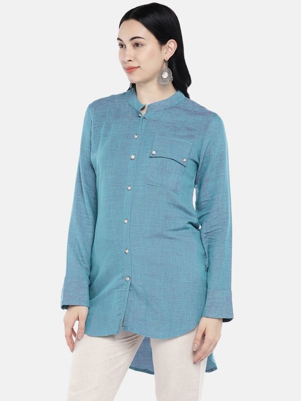 Blue rayon tunic