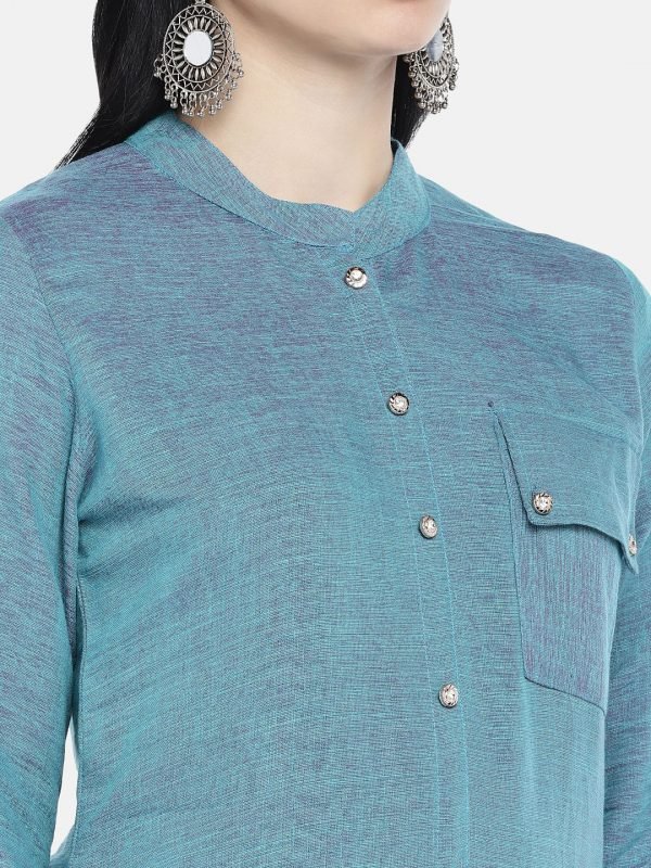 Blue rayon tunic