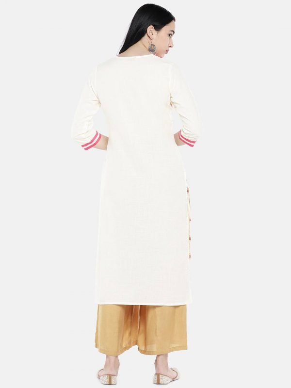 Off White kurti with pannel