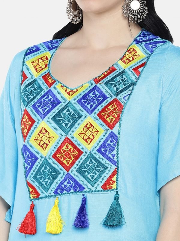 Sky blue rayon tunic