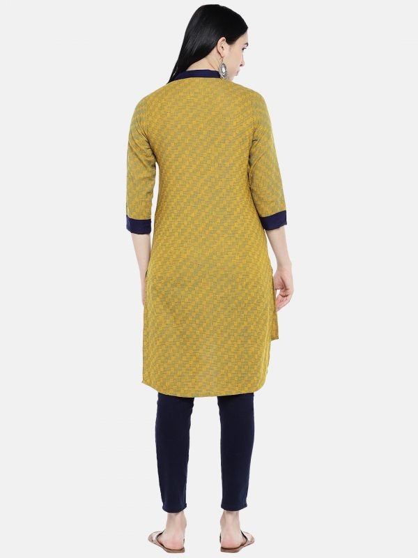 Green cotton jacqurd tunic