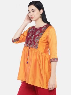 Yellow Embroidered Tunic