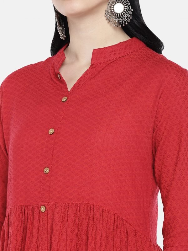 Maroon Jacquard tunic