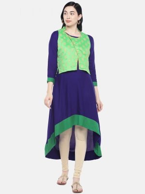 Blue Asymmetrical Kurti