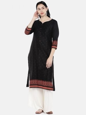 Black Printed Kurti