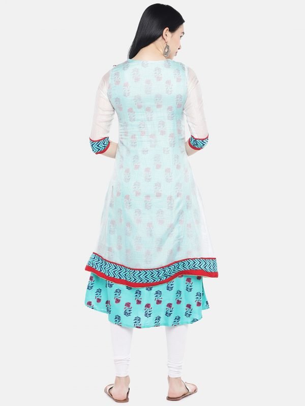 Sea green rayon kurti