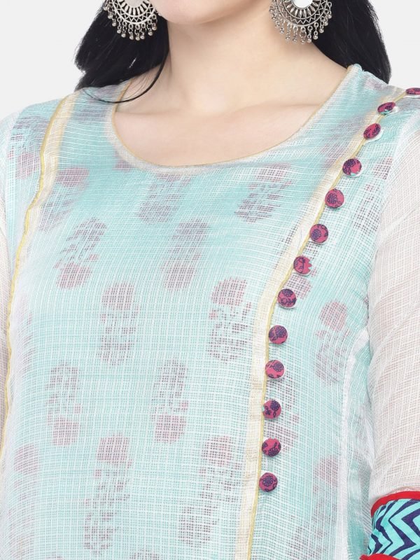 Sea green rayon kurti