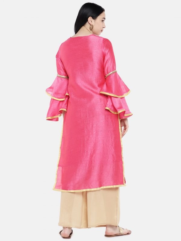 Pink silk kurti