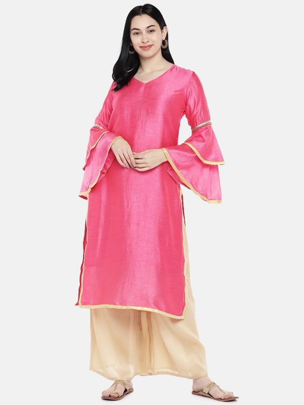 Pink silk kurti