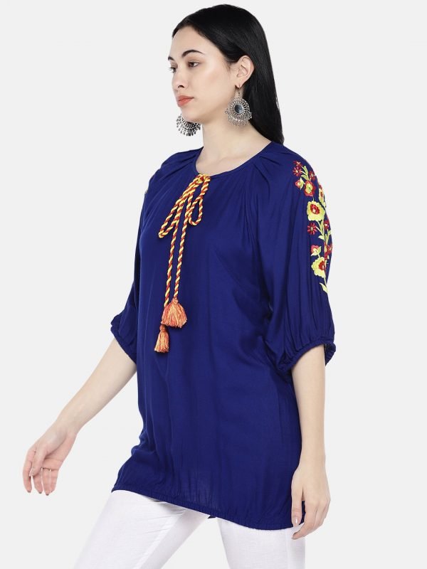 Blue rayon top