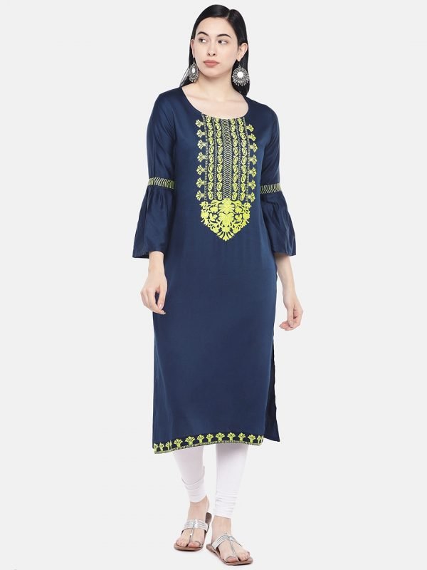 embroidered straight kurta