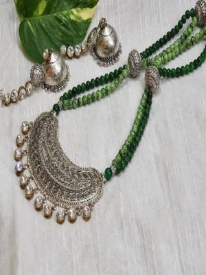 Rajwada Green Necklace Set