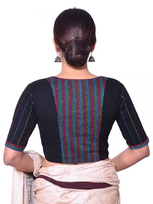 Black Kantha Embroidery Blouse