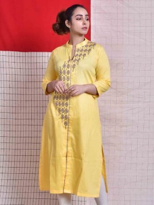 Satin zardosi work kurti