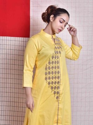 Satin zardosi work kurti