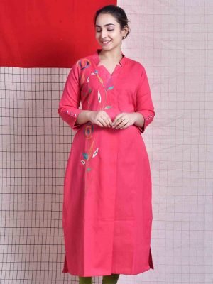 Linen Embroidery Kurta