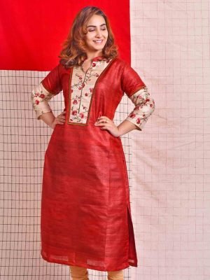 Raw silk kurti