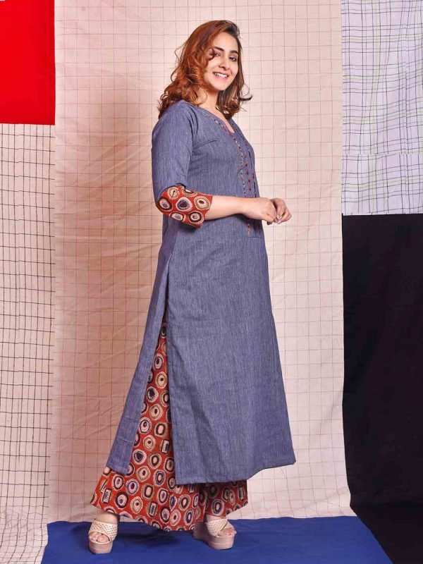 Blue Kurti with Plazzo