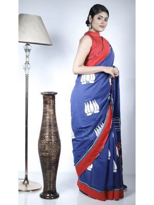 Blue Mangalgiri Applique Saree