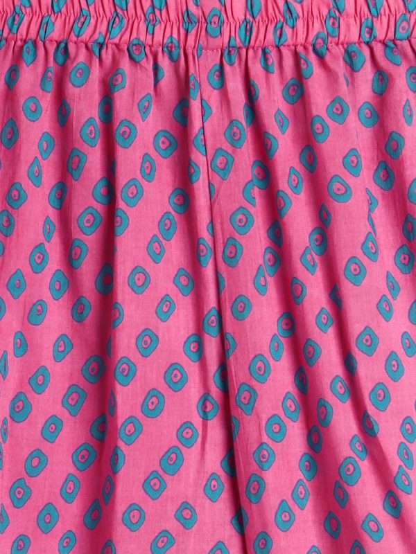 pink tie dye kurta sharara set for girls