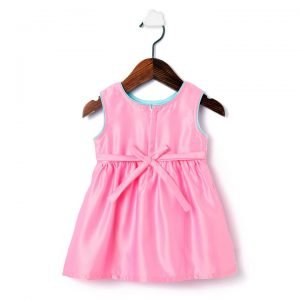 Pink Satin Applique Party Frock