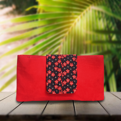 Red flap purse