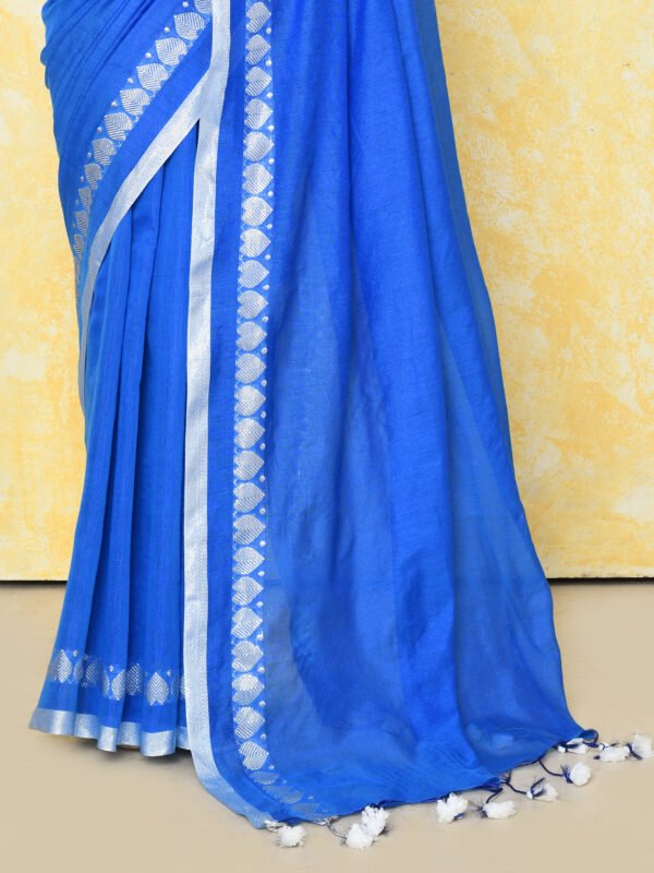 blue tissue cotton saree