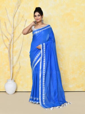 Skyblue Zari Tissue Saree