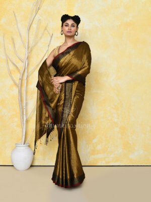 Golden Black Tissue Saree