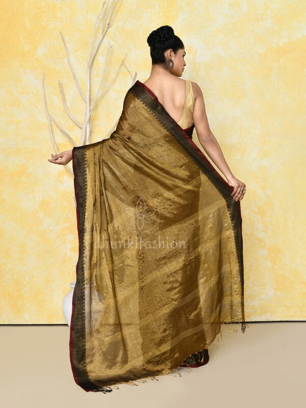 golden tissue saree