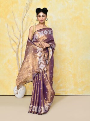 Purple Tissue Jamdani Saree