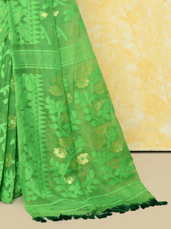 Green jamdani saree