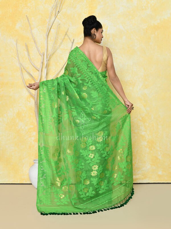 Green jamdani saree