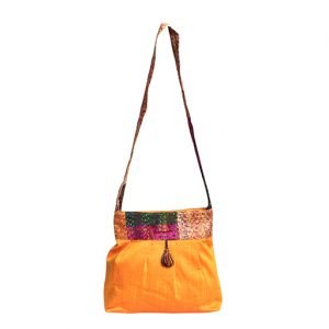 Yellow Silk Kantha Sling Bag