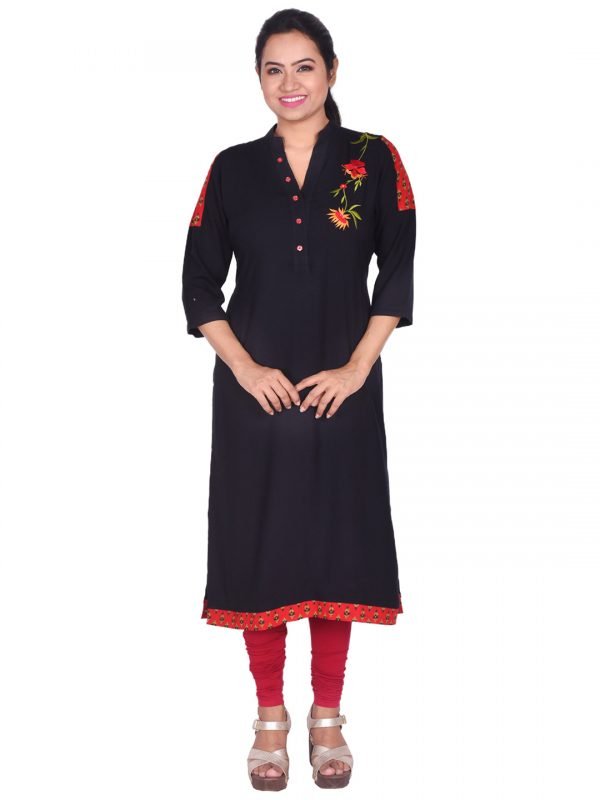 Black Embroidered Kurti