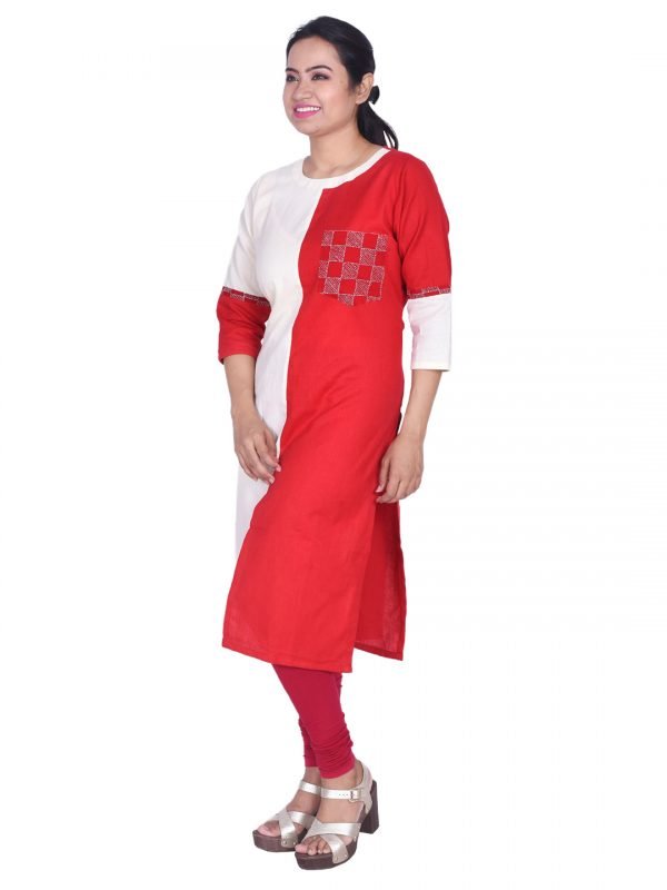 Kantha Khadi Linen Kurta - Image 2