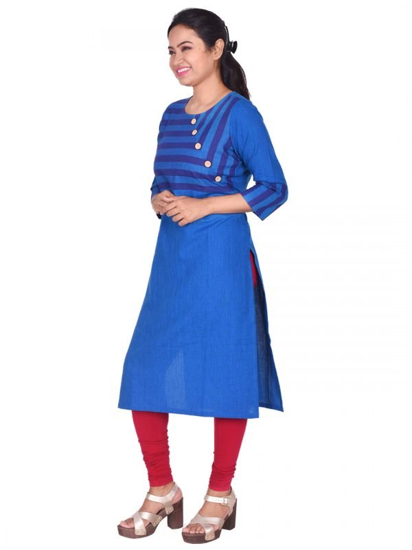 Blue Handloom Kurta - Image 2