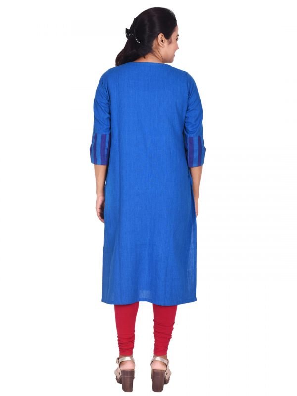 Blue Handloom Kurta - Image 4