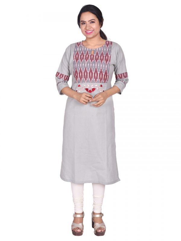 linen ikat kurta