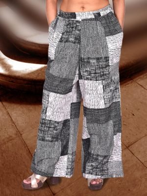 Grey Abstract Print Palazzo